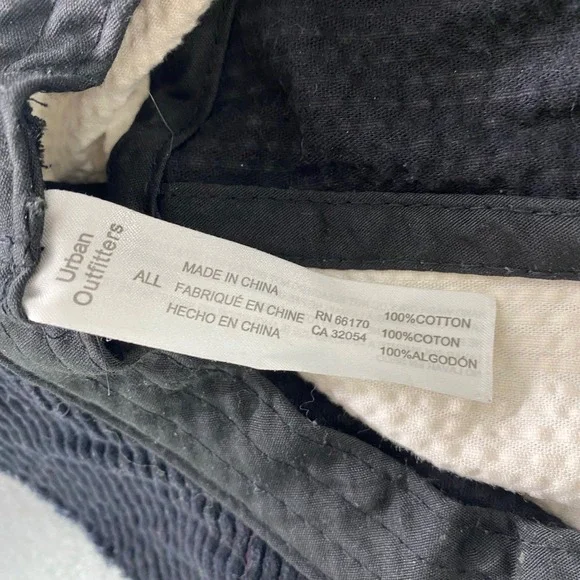 BDG Urban Outfitters Corduroy Patchwork Bucket Hat Black Cream Distressed - Picture 9 of 11